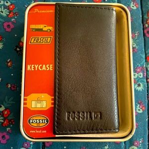 FOSSIL Leather Key Case for Men/Black